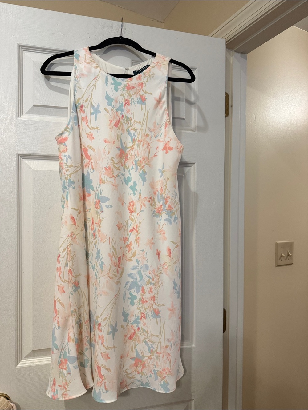 Lauren Ralph Lauren Cream Midi Dress with Pastel Floral Print